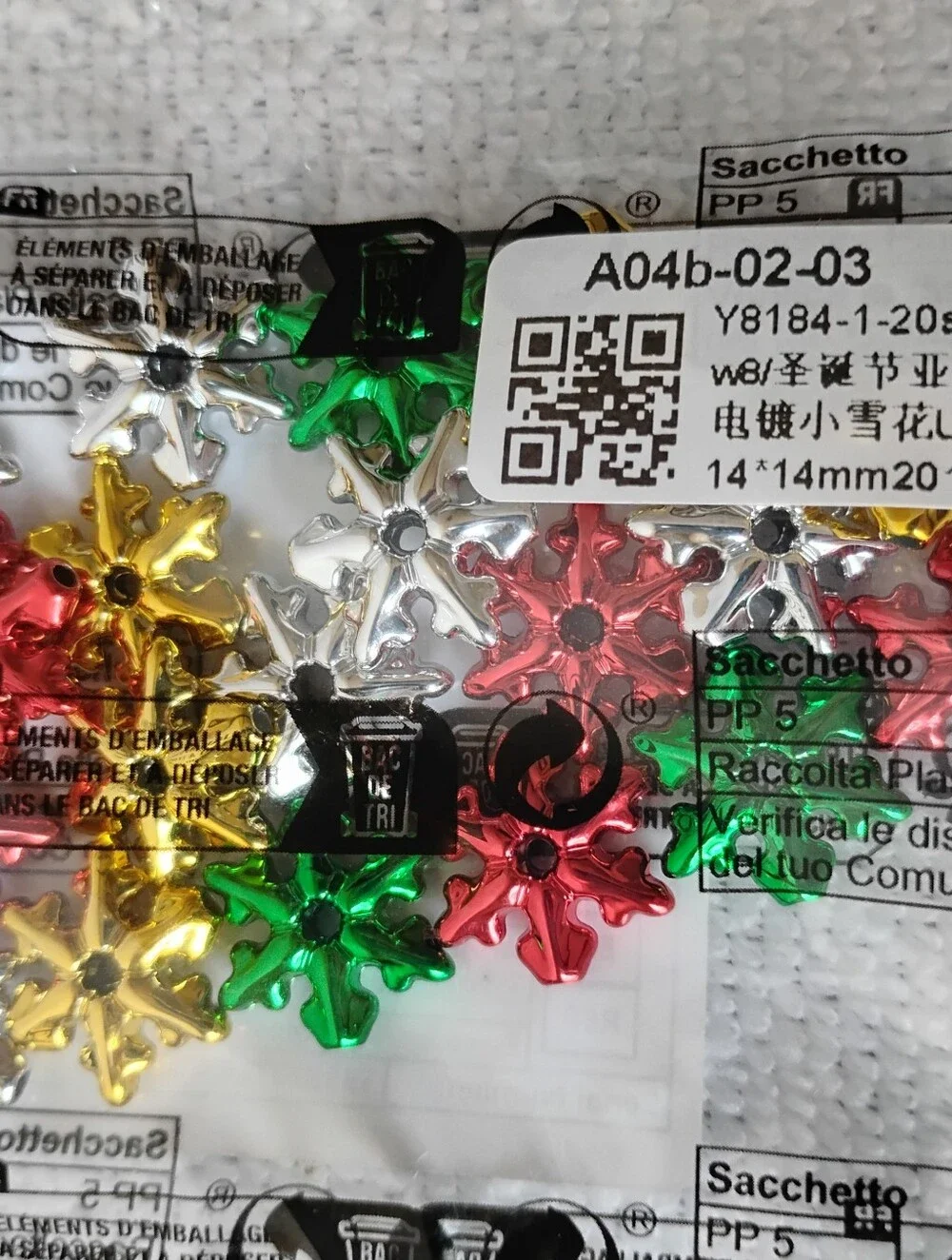 Assorted Metallic Snowflake Mini Ornament Balls - Multi Color